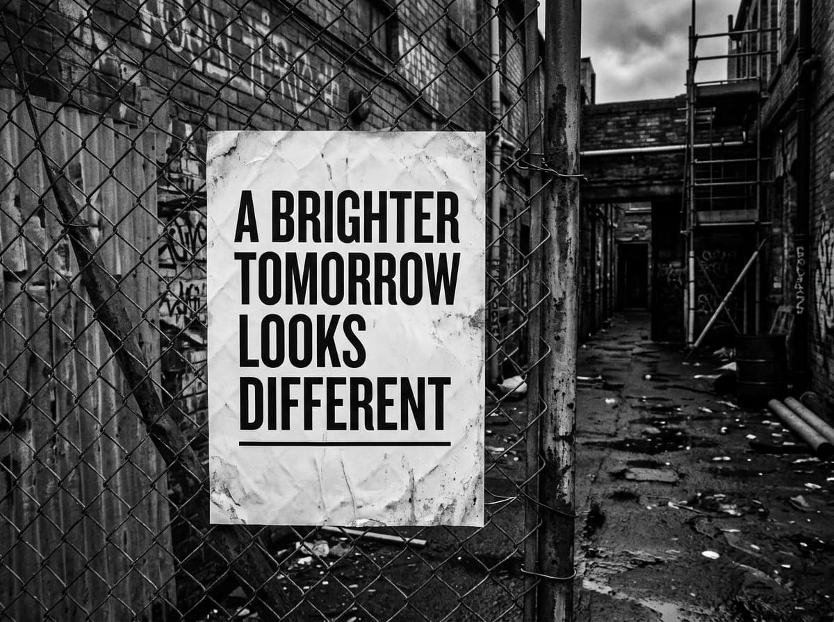 A Brighter Tomorrow Looks Different - Streetwear wheatpaste poster